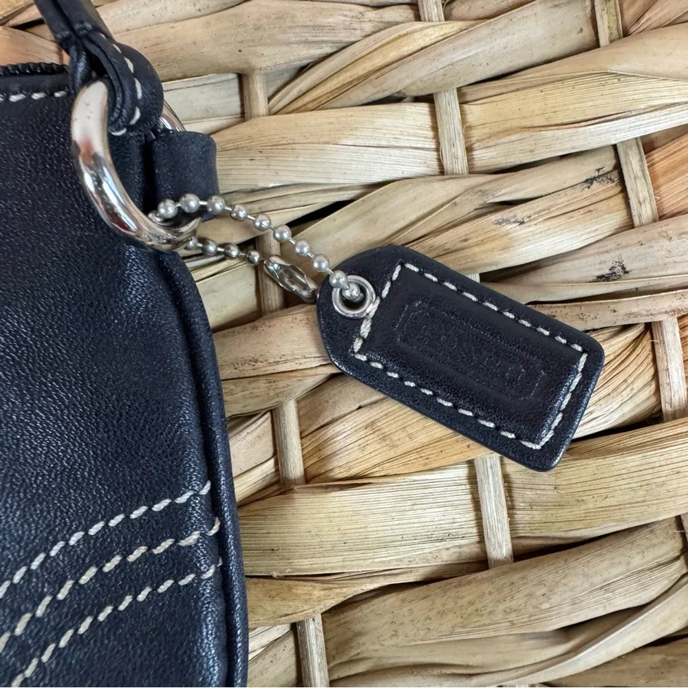 Coach Black Leather Coin/Wristlet Bag
